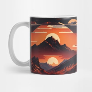 retro vintage moutain sunset Mug